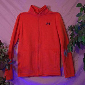 "Under Armour" Neon Orange Fleece Jacket. Size: SM Style: Men's Fleece Jacket